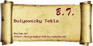Bulyovszky Tekla névjegykártya